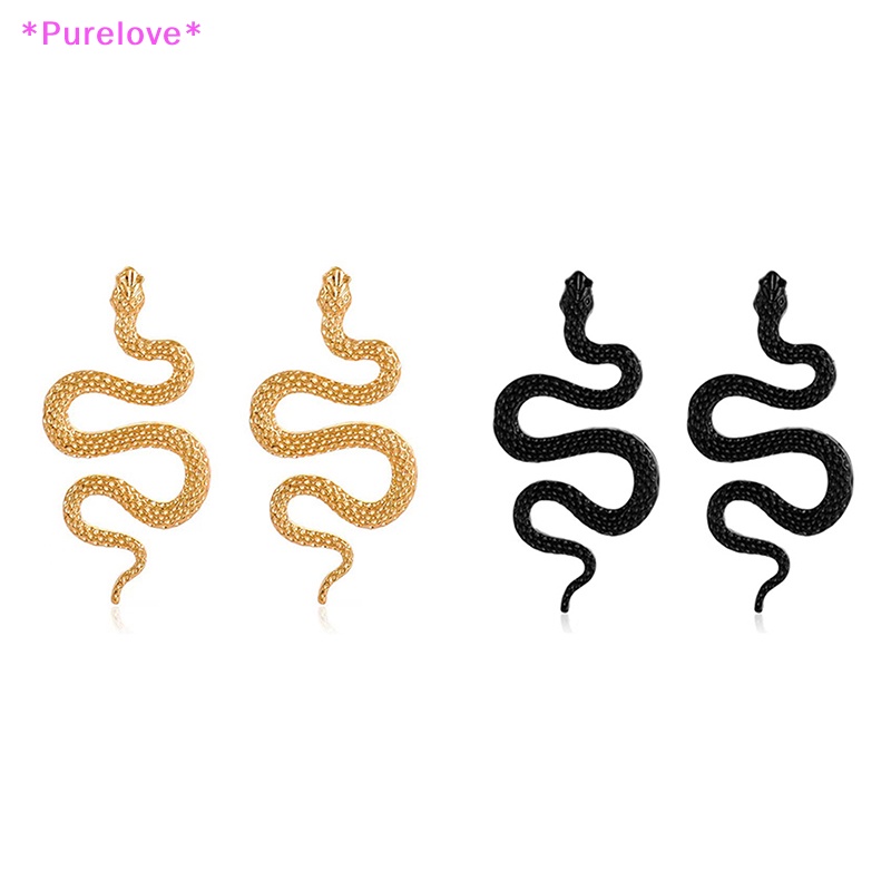 1 Đôi Bông Tai Kim Loại Hình Rắn Phong Cách Retro Thời Trang Dành Cho Nữ Mới