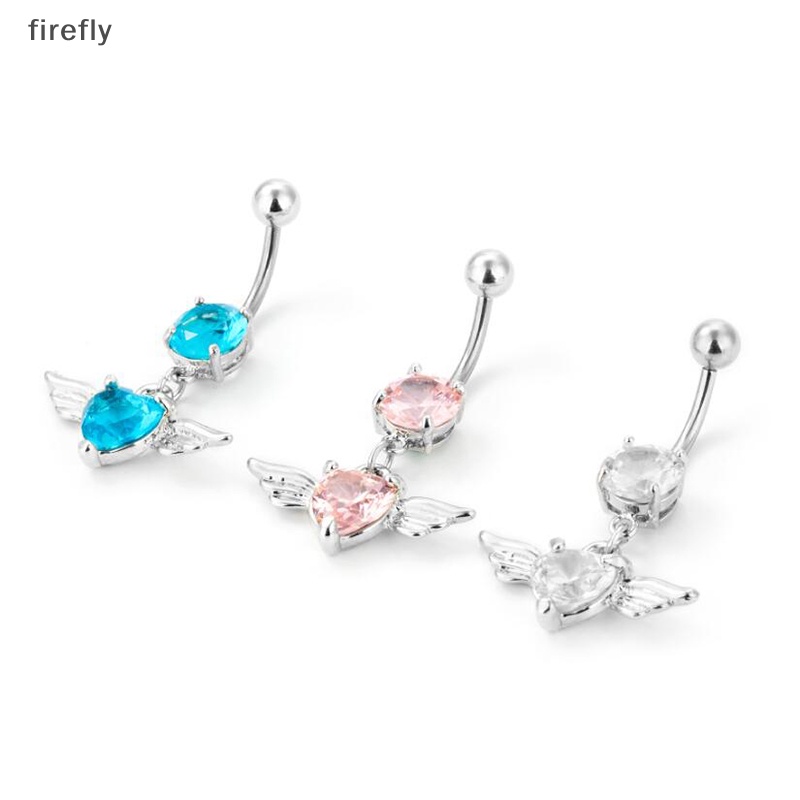 Khuyên Rốn Hình Trái Tim Đính Đá Pha Lê 14G