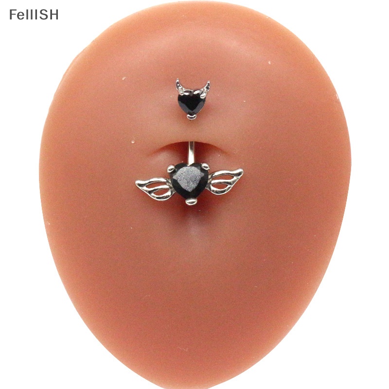 Khuyên Rốn Hình Cánh Trái Tim Đính Đá Pha Lê Thời Trang Cho Nữ 439br