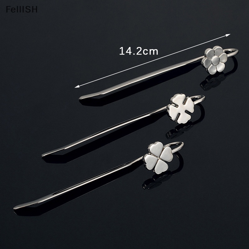 1 Thẻ Đánh Dấu Trang Sách Hình Cỏ Ba Lá Bằng Kim Loại 439br