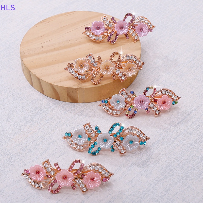 Kẹp Tóc Đính Đá Hình Bông Hoa Thiết Kế Nhỏ Nhắn Xinh Xắn