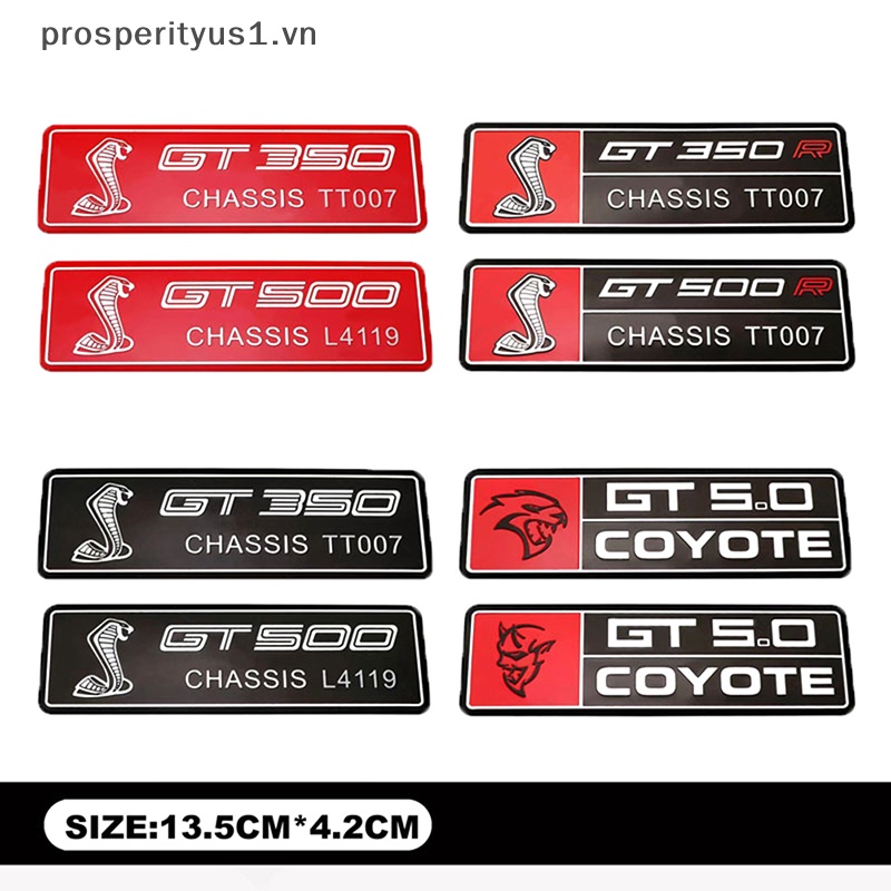 Miếng Dán Logo Bằng Nhôm Trang Trí Thân Xe Hơi Ford Mustang GT350 GT500 Refitg GT5.0 Coote 1