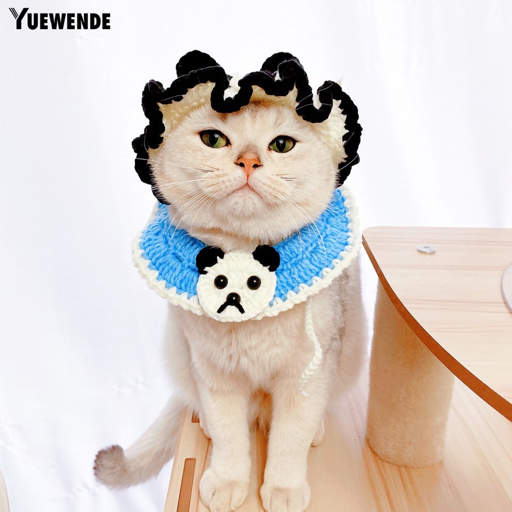 Băng Đô Đan Len Hình Gấu Trúc Dễ Thương Cho Mèo Cưng