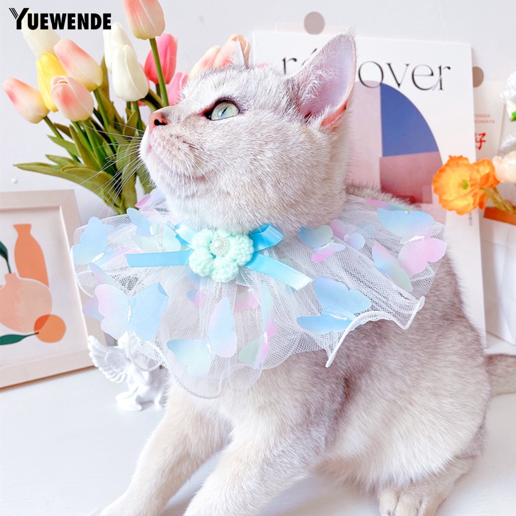 Yếm Đeo Cổ YQ.E Viền Ren Hoa Dễ Thương Thời Trang Tiện Dụng Cho Thú Cưng Ngoài Trời