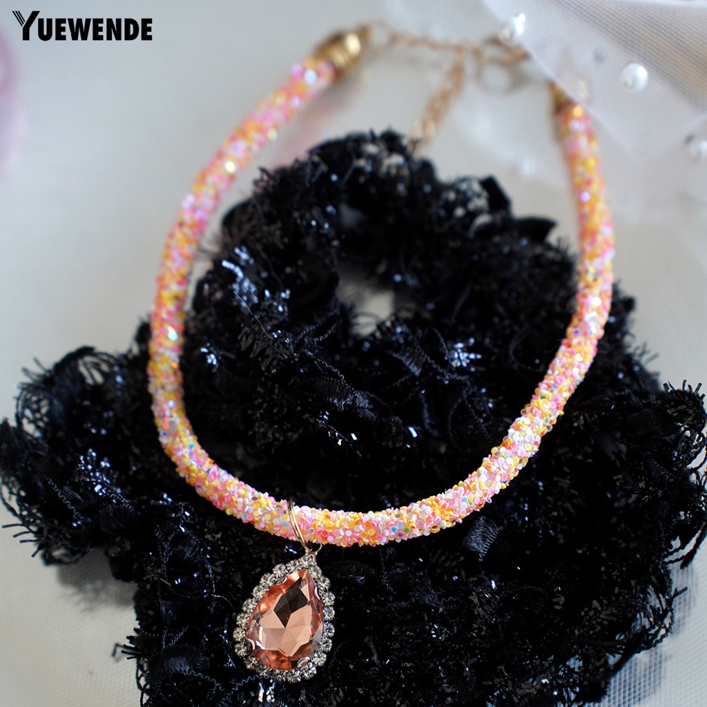 Yq.e Vòng Cổ Bắt Sáng Đính Đá Thanh Lịch Quyến Rũ Cho Thú Cưng