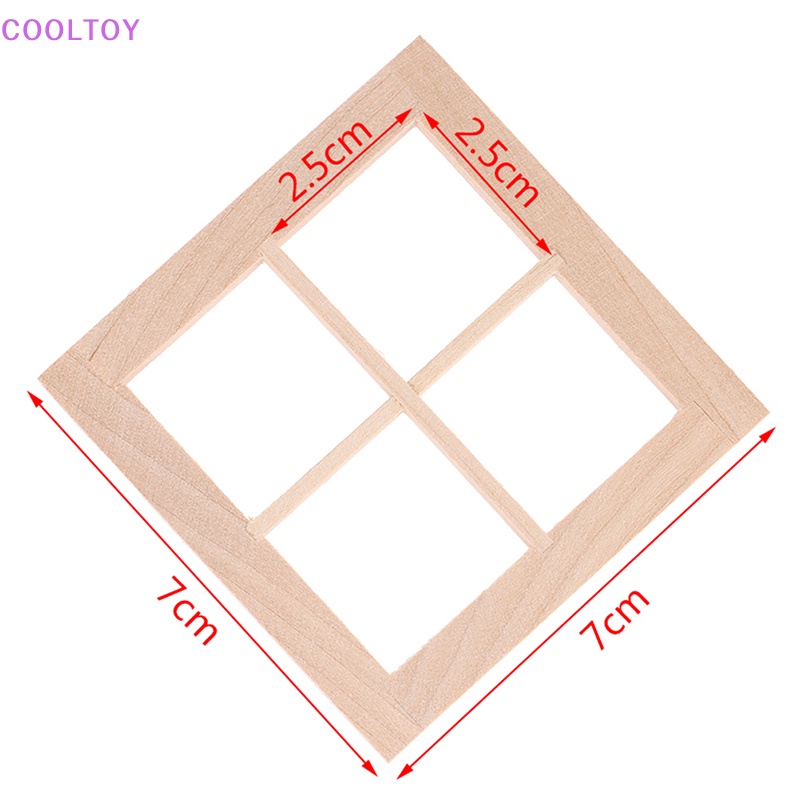 Cooltoy Phụ Kiện Làm Khung Cửa Sổ 4 Cánh Tỉ Lệ 1: 12 Cho Nhà Búp Bê DIY