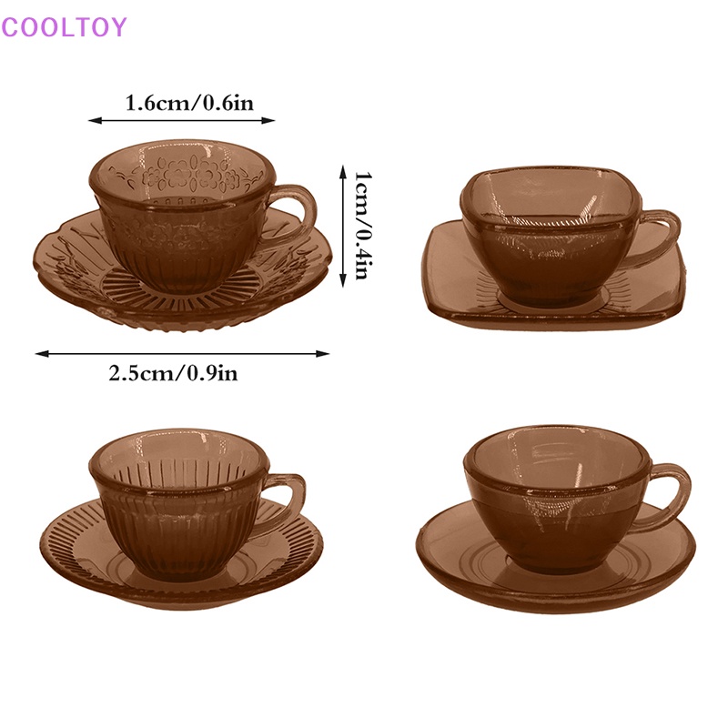 1 Bộ Tách Uống Trà Và Tách Cà Phê Mini Tỉ Lệ 1: 6 Trang Trí Nhà Búp Bê
