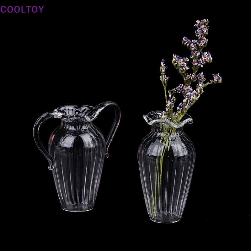 Bình Hoa Thủy Tinh Trong Suốt Tỷ Lệ 1: 12 Dùng Trang Trí Nhà Búp Bê