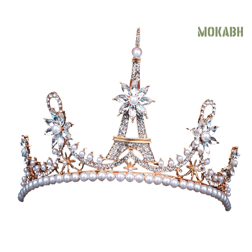 Vương Miện Cài Tóc Hình Tháp Eiffel Đính Đá Sang Trọng Cho Cô Dâu