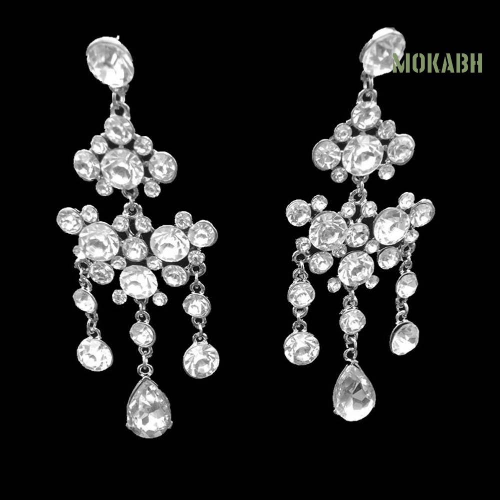 Bộ 2 Vòng cổ + Bông Tai Đính Đá Lấp Lánh Thời Trang Cho Nữ