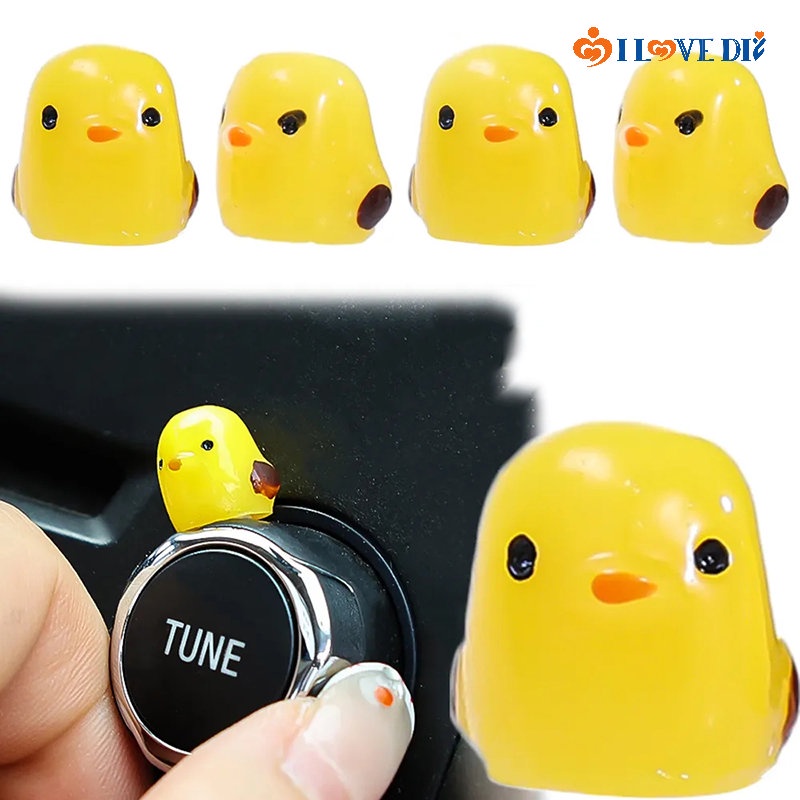Bộ 5 Mô Hình Gà Con Hoạt Hình Mini Bằng Nhựa Resin Trang Trí Bảng Điều Khiển Xe Hơi