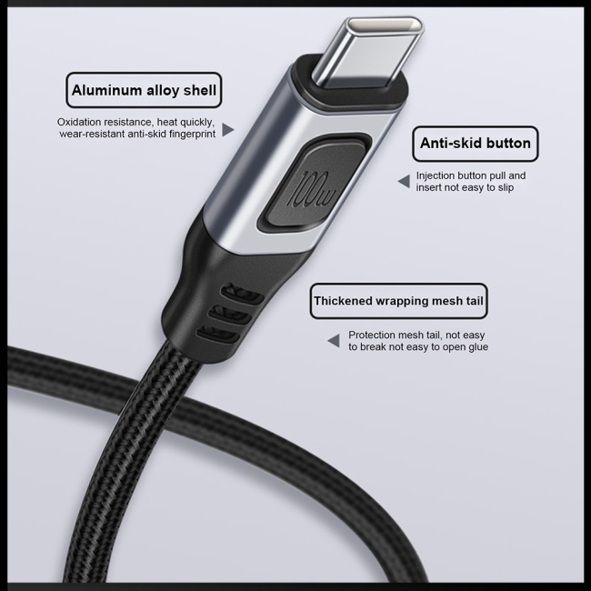 Dây Cáp Sạc Nhanh Zevaret Pd100w Hai Đầu Type-c 5a