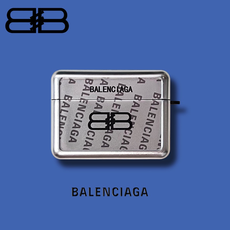 Vỏ Bảo Vệ Hộp Sạc Tai nghe không dây AirPods 1 / 2 gen3 Pro2 2022 Bằng pc Cứng Hình Vuông Mạ Màu Bạc Có Móc Chống Rơi