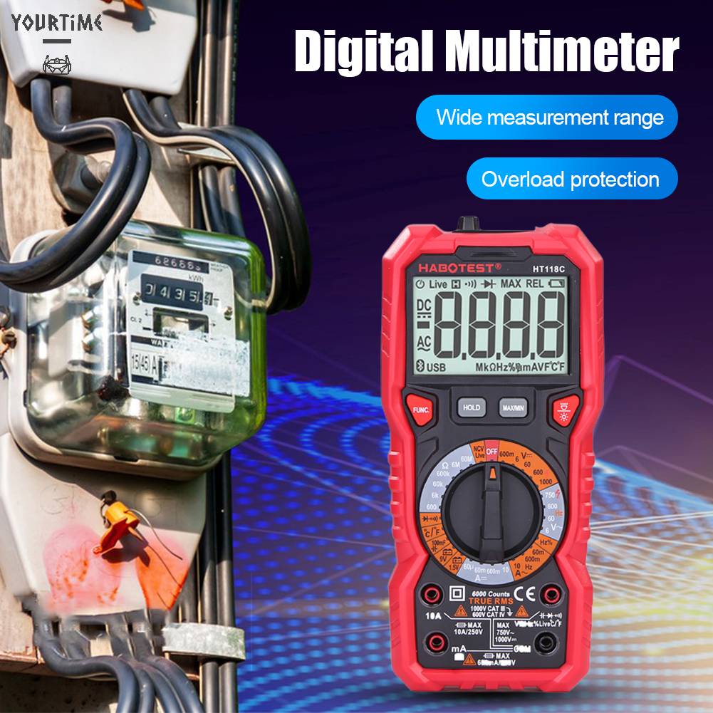 Vôn Kế DC AC Màn Hình LCD 2.7 Inch Với Chức Năng Đo NCV