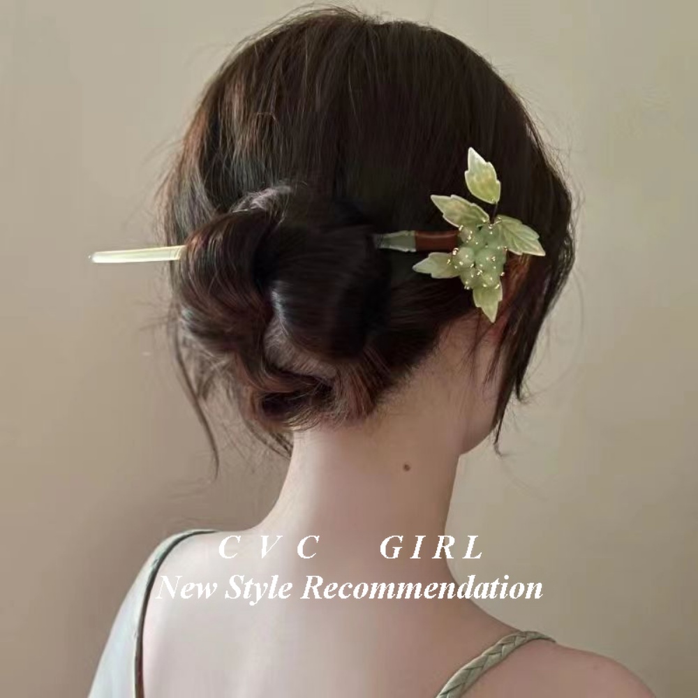 Trâm Cài Tóc Hình Hoa Sen / Mặt Trăng / Hoa Sen Bằng Kính Màu Sắc Thời Trang Phong Cách Trung Hoa