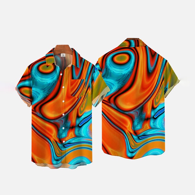 Áo Sơ Mi Nam Ngắn Tay In Họa Tiết 3D Phong Cách Hawaii Thời Trang Mùa Hè 2023