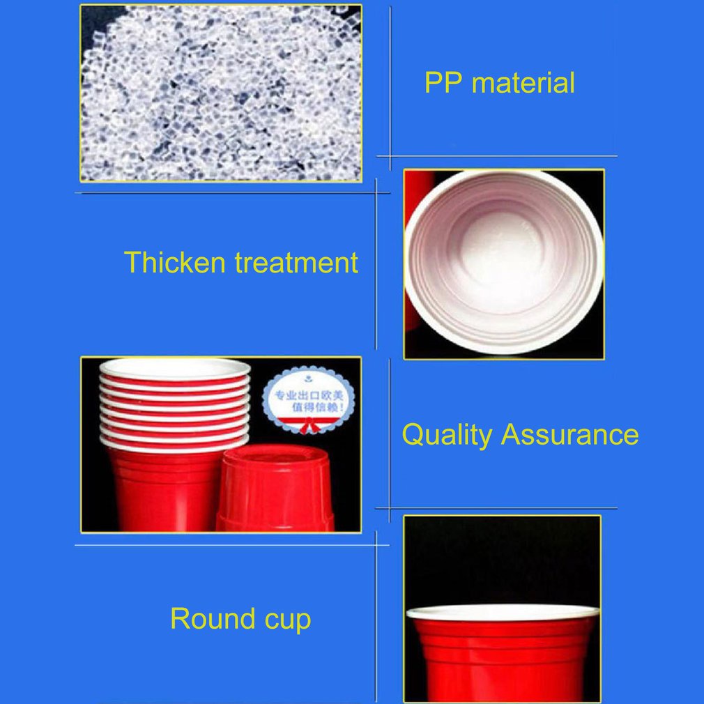 =Christmas=10pcs 450Ml Red Disposable Plastic Cup Party Cup Bar Restaurant Supplies