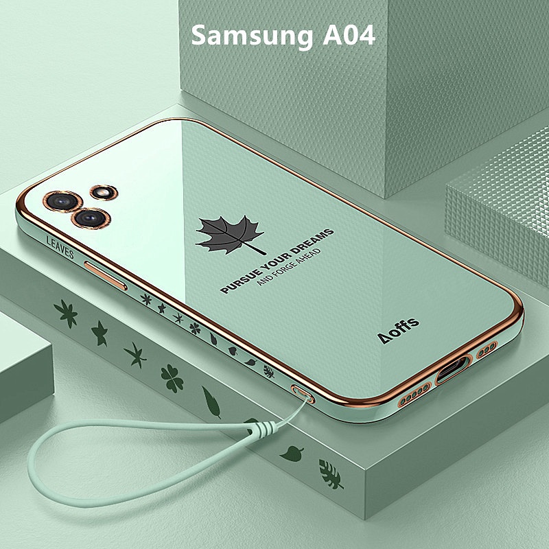 Ốp Lưng Samsung A04 Mạ điện Lá phong Mềm Ốp Điện Thoại Samsung Galaxy A04