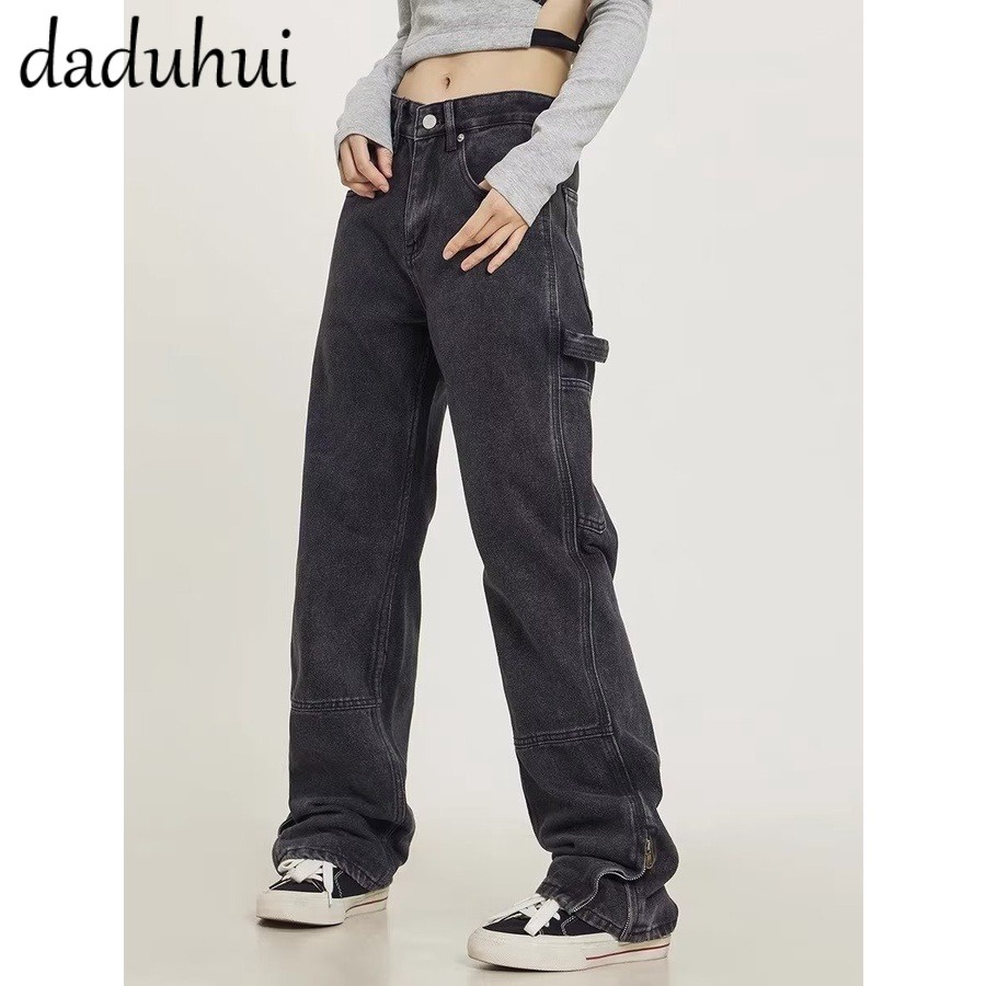 Daduhui New American Ins High Street Hip Hop Jeans Niche High Waist Loose Wide Leg Pants Large Size Trousers