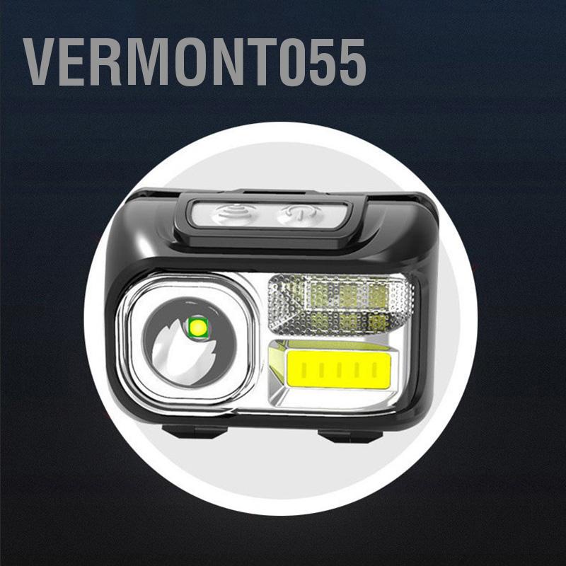 Vermont055 Đèn Pha LED Ánh Sáng Mạnh Tầm Xa Di Động Cảm Ứng Sạc USB Dành Cho Câu Cá Chạy Đêm Ngoài Trời