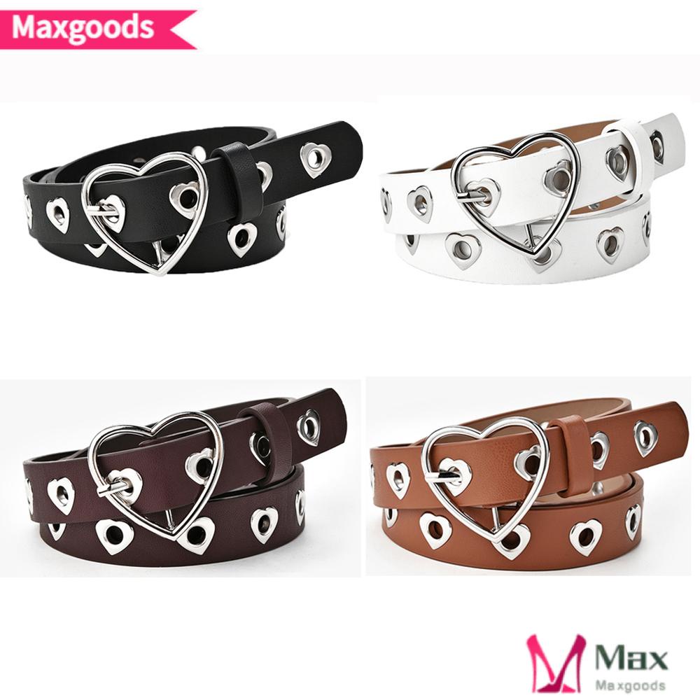 Thắt Lưng Da PU Khóa Kim Loại Hình Trái Tim Thời Trang Cho Nữ