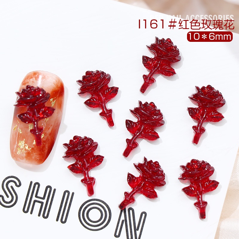 Số × 50 miếng / gói/Bộ Phụ Kiện Trang Trí Móng Tay Nghệ Thuật Hình Hoa Trà Đen Trắng Bằng Acrylic Đính Đá DIY