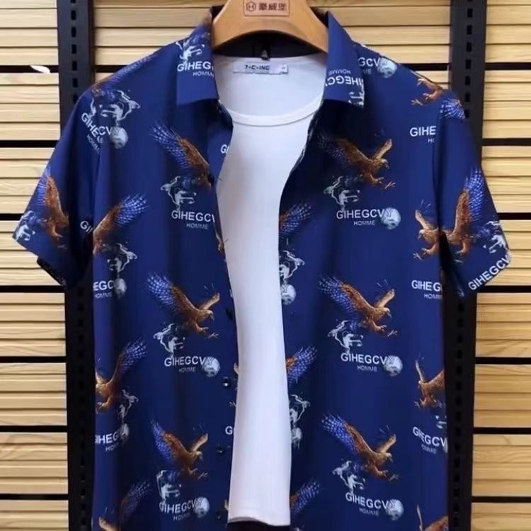 Áo Sơ Mi Mỏng In Họa Tiết Thời Trang Cao Cấp Cho Đàn Ông Trung Niên