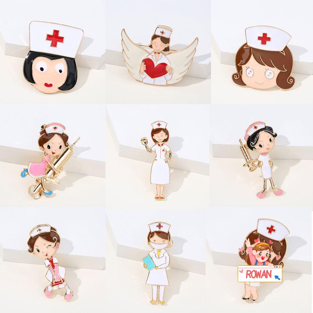 Ghim Cài Áo Kim Loại Tráng Men Hình Y Tá Hoạt Hình Cho Nữ|Trâm Cài Áo Thiết Kế Thanh Lịch Thời Trang
