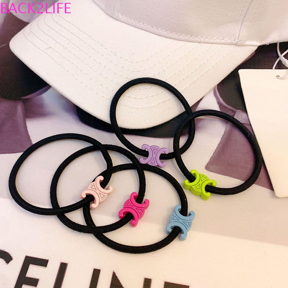 Dây Buộc Tóc Đuôi Ngựa Bằng Acrylic Co Giãn Màu Kẹo Xinh Xắn Cho Bạn Gái Back2Lial