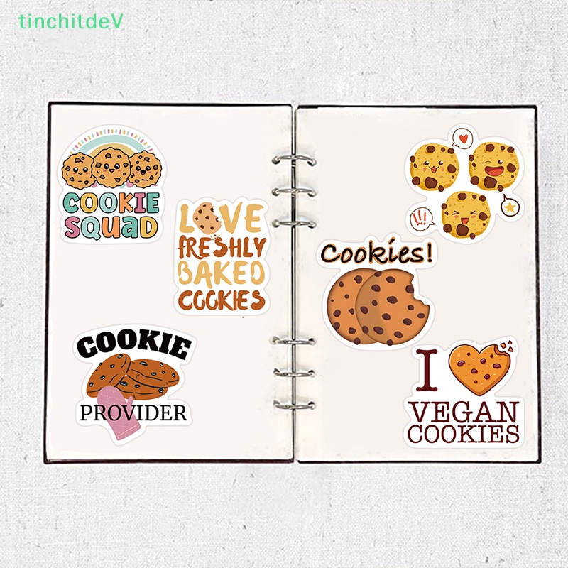 [TinchitdeV] 50 Miếng Dán Trang Trí Laptop Hình Bánh Quy Hoạt Hình Graffiti Tối Giản Dễ Thương [Mới]