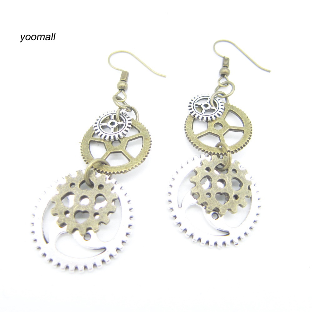 Khuyên Tai Hình Bánh Răng Phong Cách Steampunk