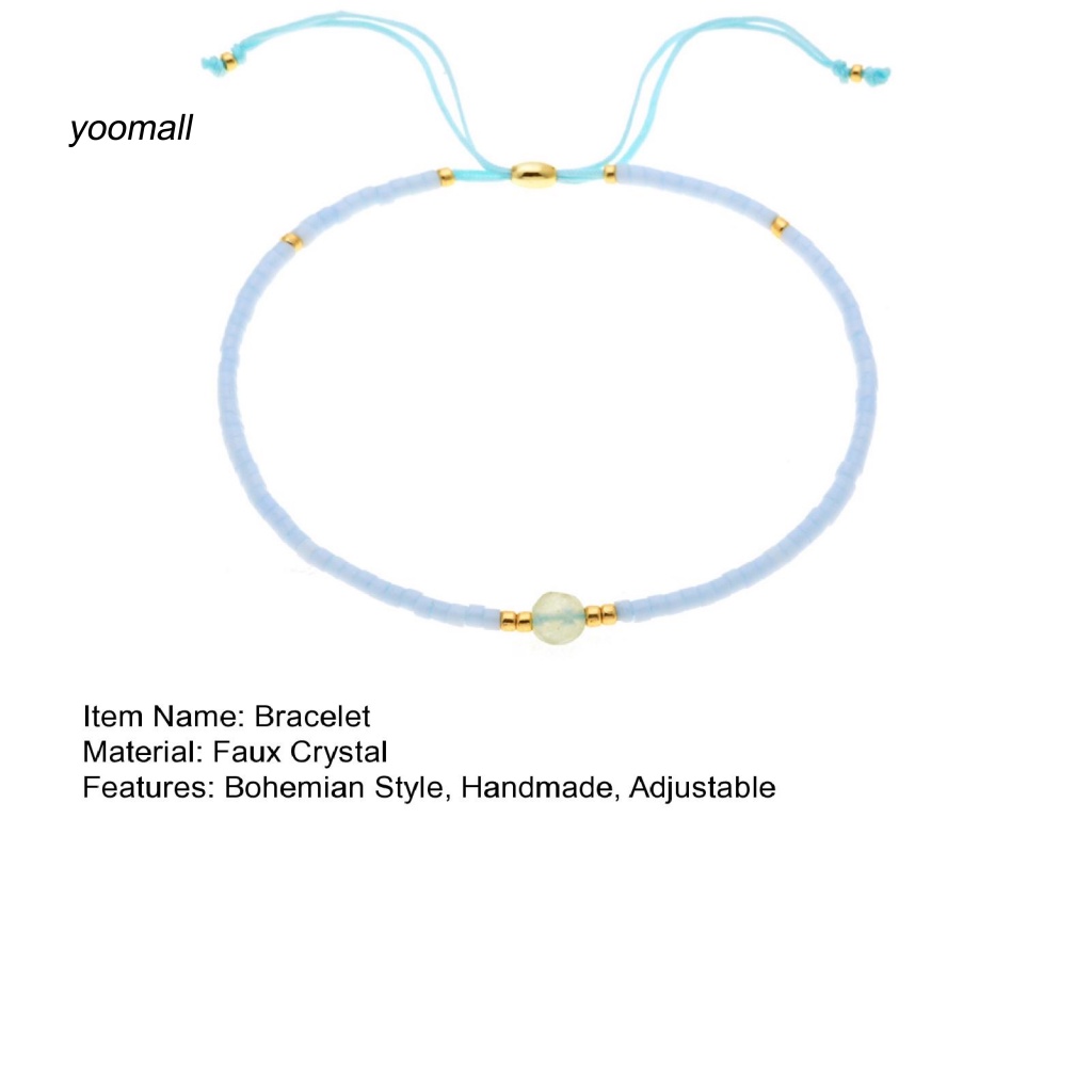 Vòng Đeo Tay Xỏ Hạt Pha Lê Giả Phong Cách Boho Quyến Rũ Cho Nữ