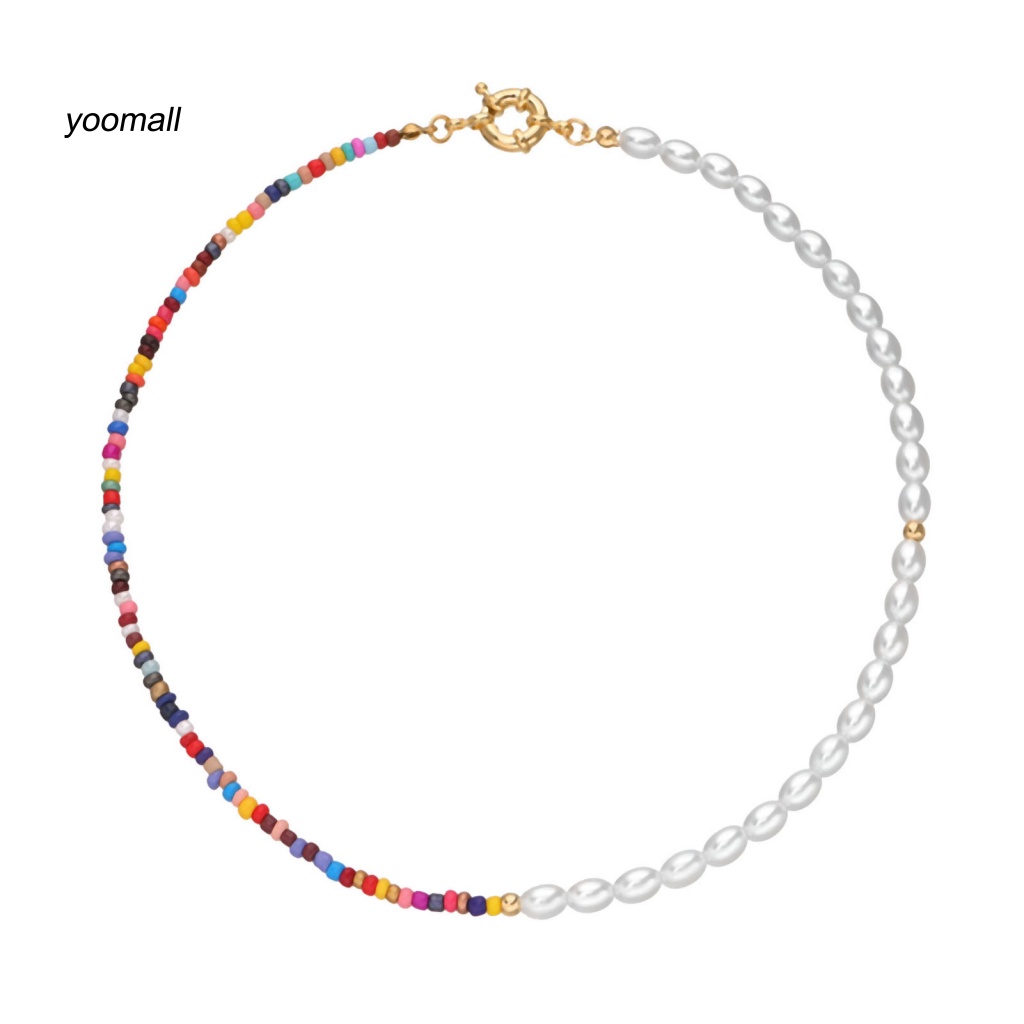 Vòng cổ Hạt Ngọc Trai Nhân Tạo Nhiều Màu Phong Cách Bohemian Cho Nữ