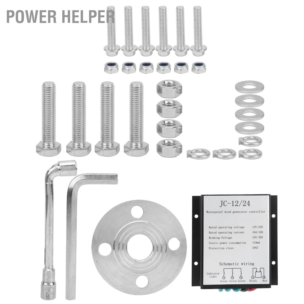 Power Helper Bộ tuabin máy phát điện gió nhỏ 1200W 3 bộ phận cho sạc hàng hải tại nhà cmman12.vn