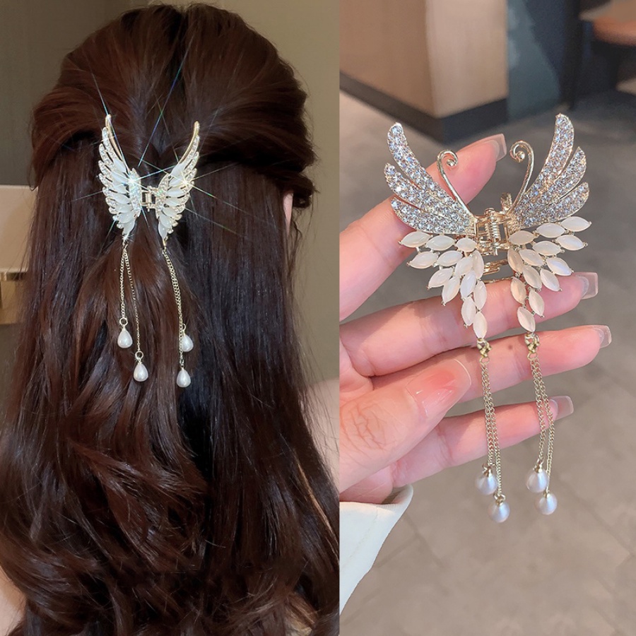 Kẹp Tóc Hình Bướm Đính Ngọc Trai Thời Trang Cho Nữ