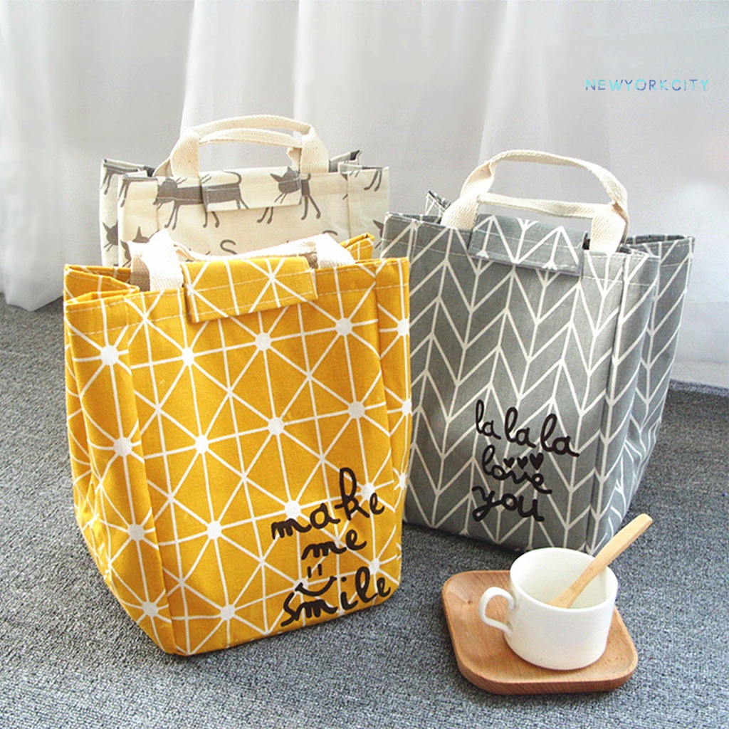 Túi Canvas Đựng Cơm Trưa Chống Nước Cách Nhiệt Có Thể Tái Sử Dụng