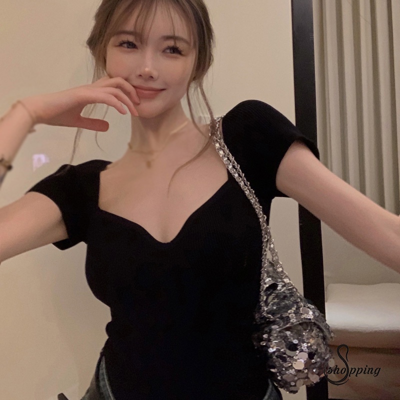 Áo Thun Nữ Tay Ngắn Màu Sắc Thời Trang Mùa Hè Phong Cách Hàn Quốc