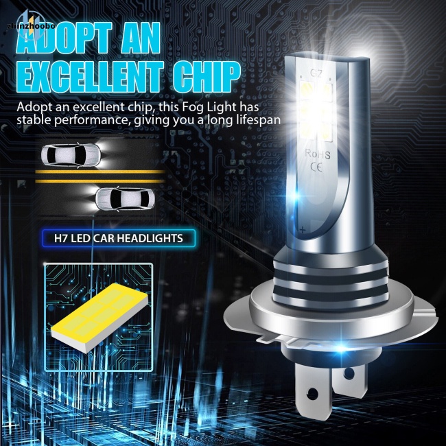 Set 2 Bóng Đèn Pha H7 110w 30000lm Siêu Sáng 6000k Ánh Sáng Trắng Dành Cho Ô Tô
