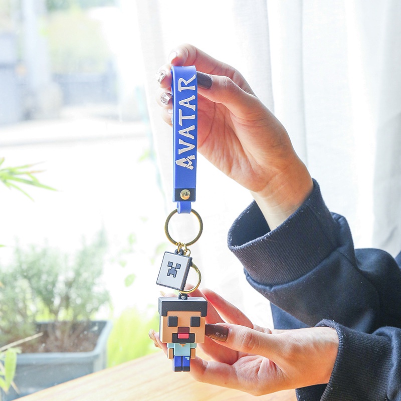 Móc Khóa Hình Nhân Vật Hoạt Hình Minecraft 3D Dễ Thương