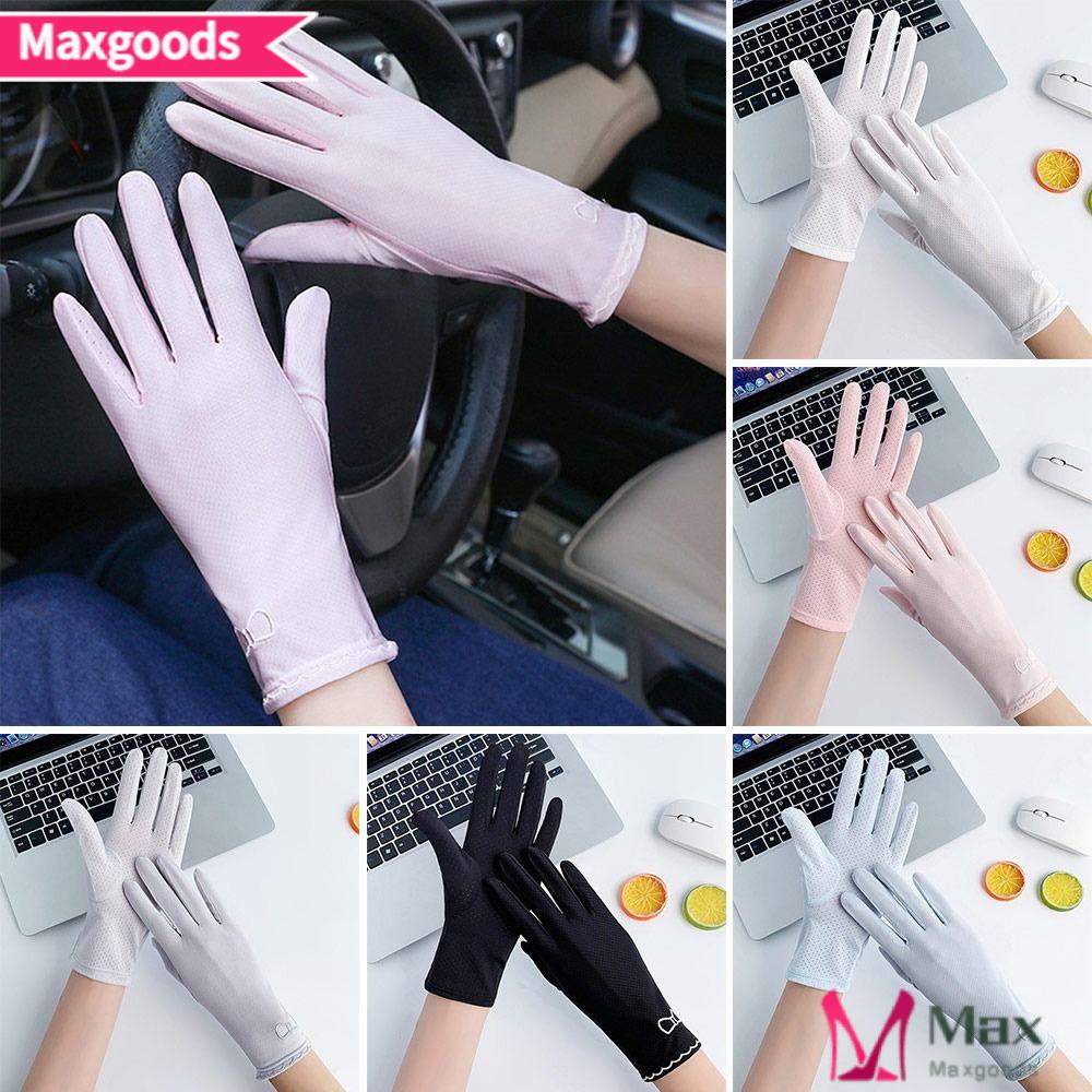 Găng Tay Chống Nắng / Tia UV Bằng Lụa Lạnh Thời Trang Mùa