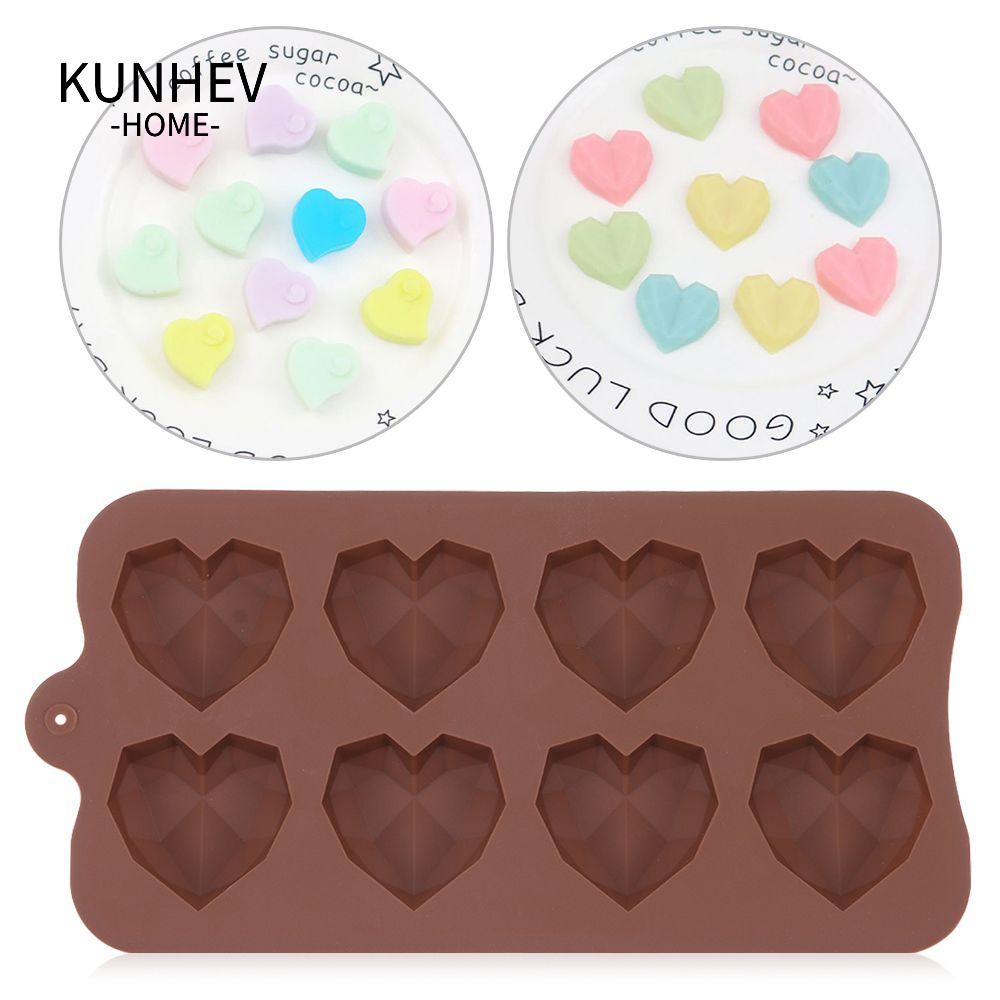 KUNHEV Khuôn Silicone Làm Bánh Tạo Hình Trái Tim Độc Đáo Tiện Dụng