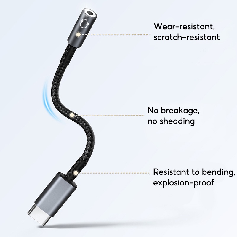 Dây Cáp Chuyển Đổi Cổng Type C Sang Cổng 3.5mm Cho Huawei Xiaomi