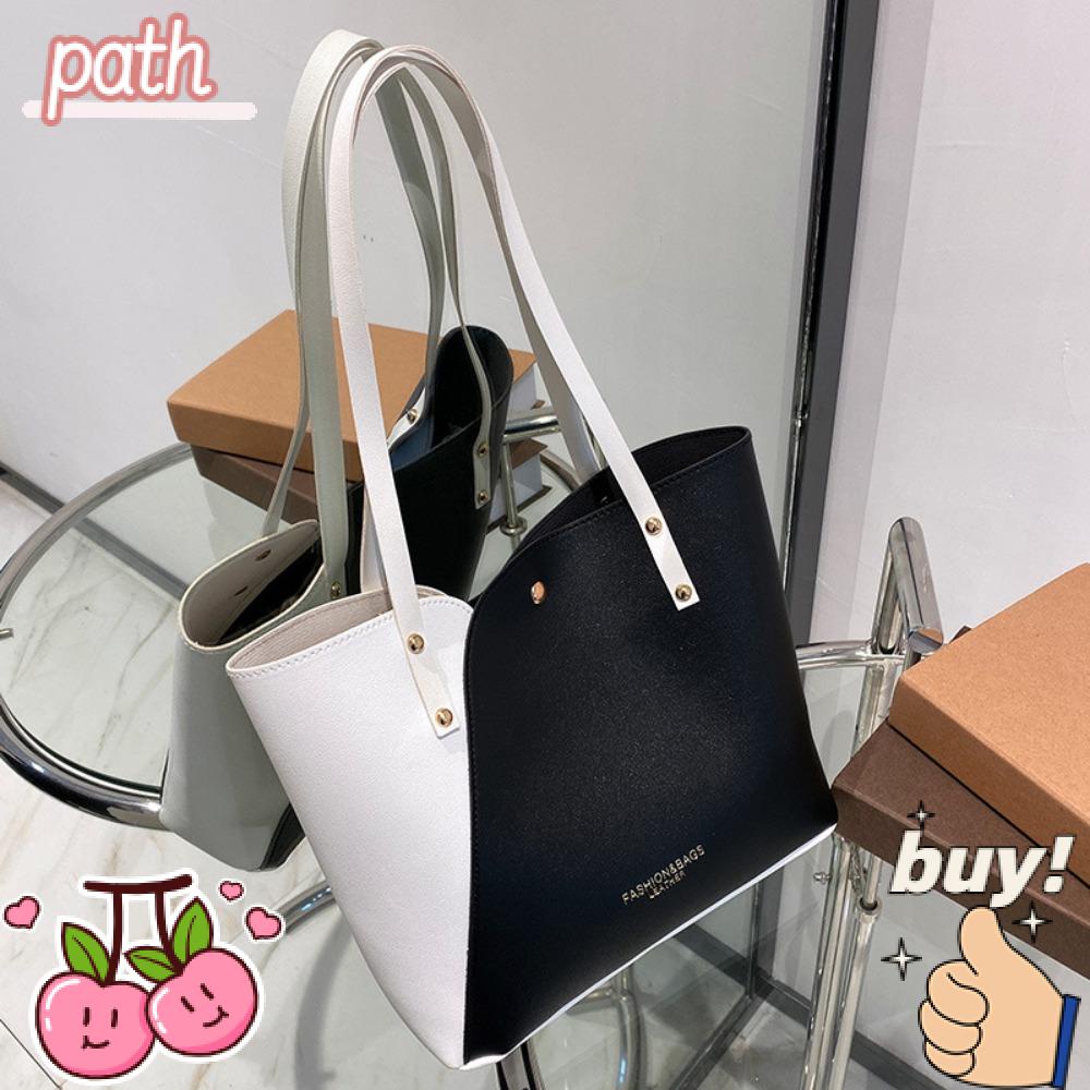PATH Túi Xách Da Cỡ Lớn Phối Màu Thời Trang 2023 Cao Cấp