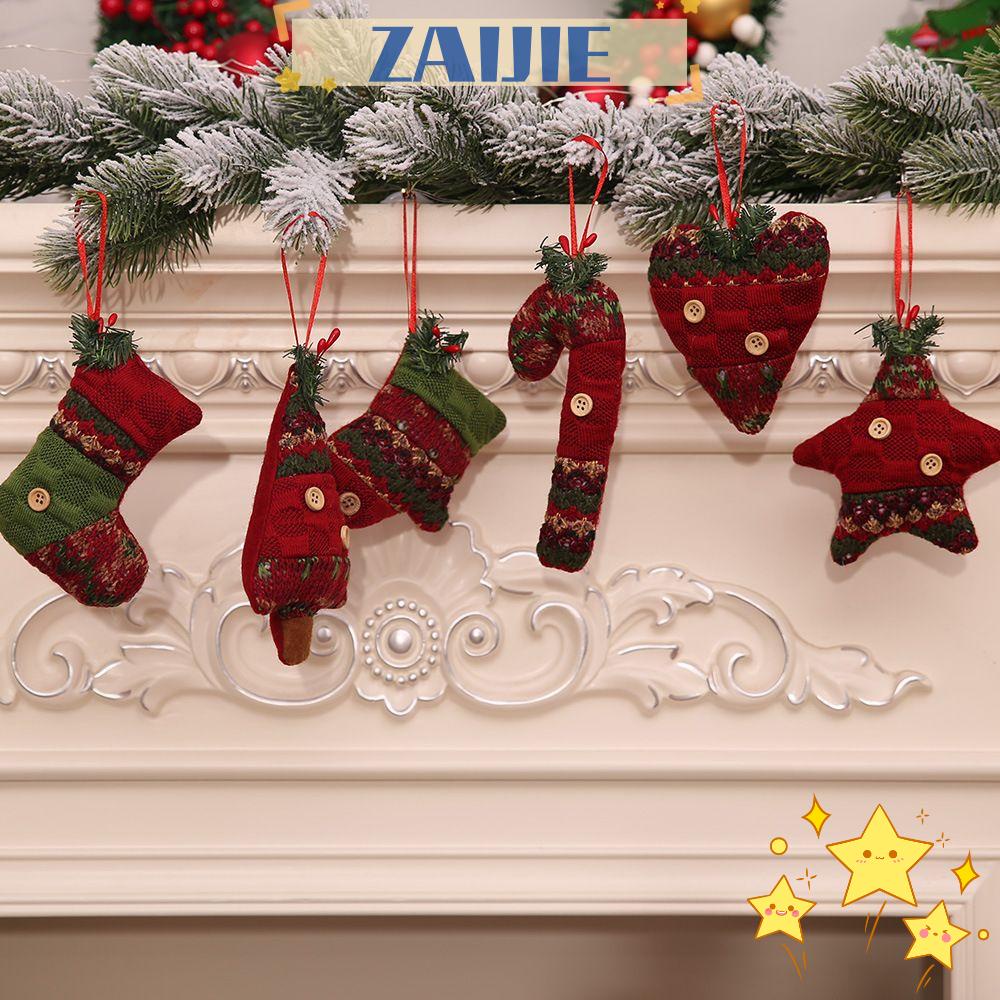 ZAIJIE24 24 Phụ Kiện Trang Trí Cây Thông Giáng Sinh Dễ Thương Bắt Mắt