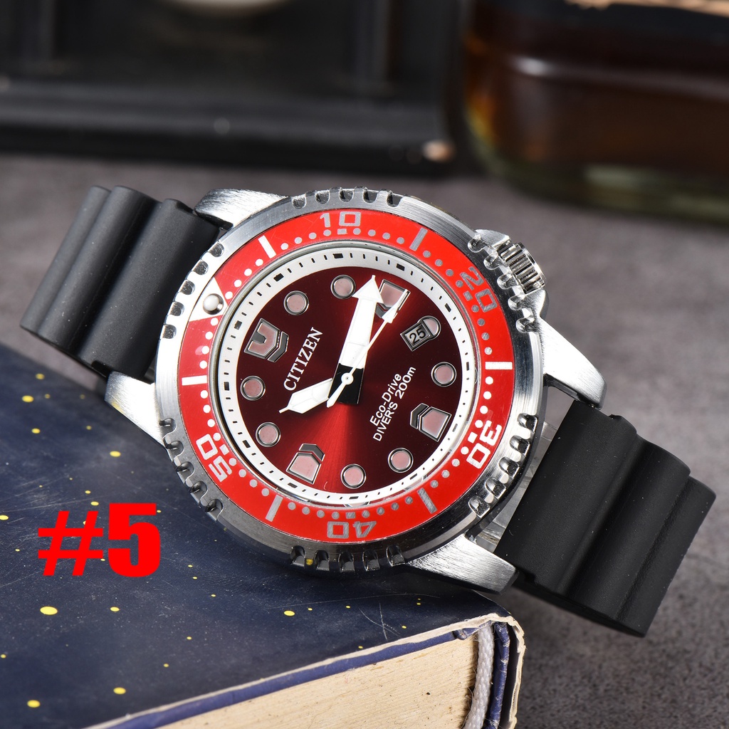 Đồng Hồ Quartz Nam Hiển Thị Ngày Dây Cao Su Silicone