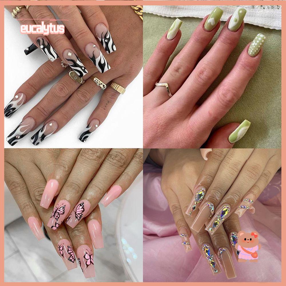 EUTUS Bộ 24 Móng Tay Giả Che Phủ Toàn Diện Tháo Rời Được