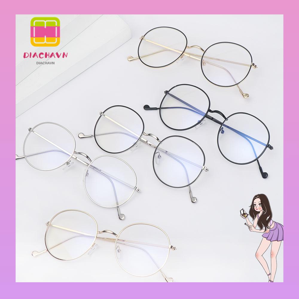 DIACHAVN Mắt Kính Gọng Tròn Bằng Kim Loại Siêu Nhẹ Chất Lượng Cao