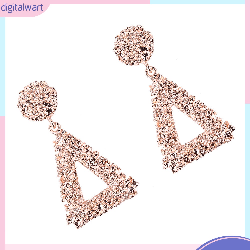 [DG] Bông Tai Kim Loại Hình Tam Giác Rỗng Phong Cách Âu Mỹ Cá Tính Thời Thượng