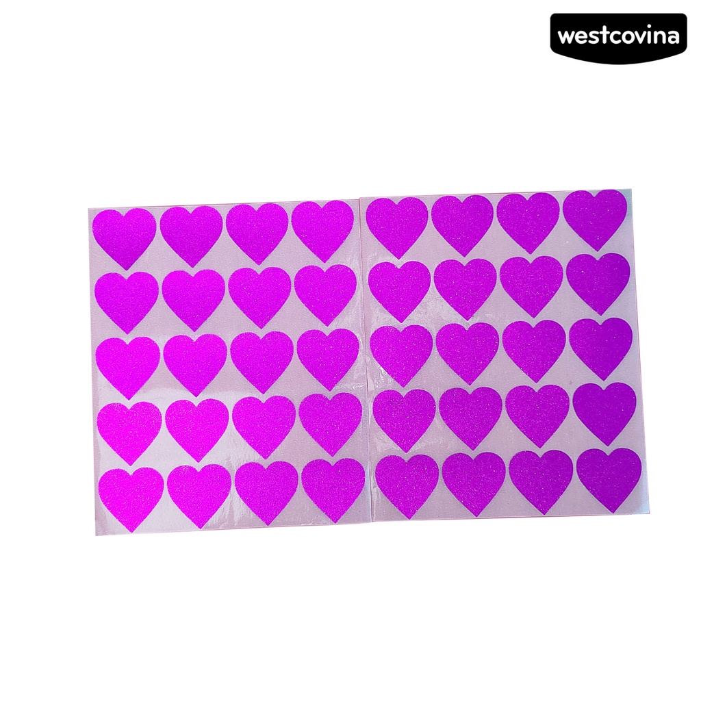 [WSTN]✎Bộ 40 Miếng Dán Trang Trí Hình Trái Tim Lấp Lánh Tháo Gỡ Dễ Dàng