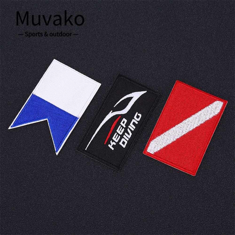 MUVAKO Bộ 3 Huy Hiệu Dán Balo Thể Thao Hình Cờ Nước